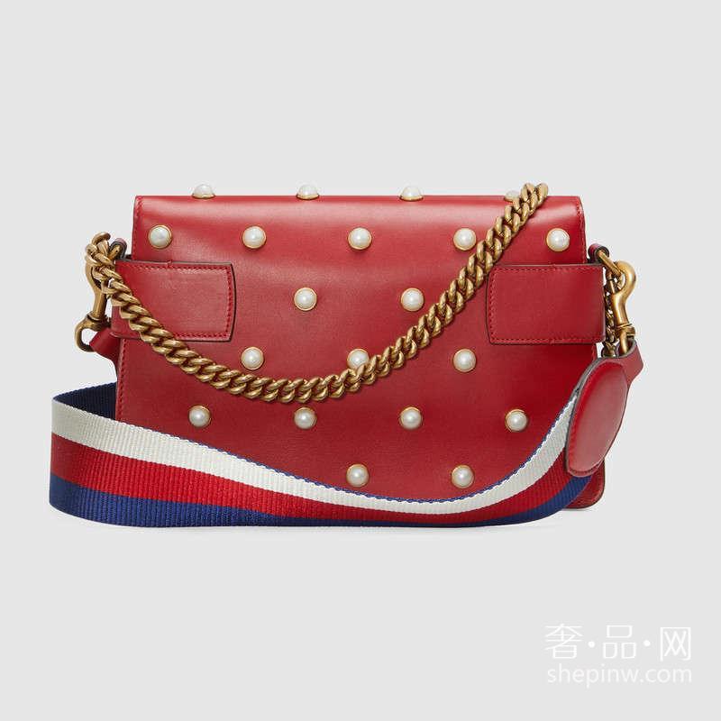 Gucci Broadway金属蜜蜂 水晶珍珠手拿包 453778 DVUDT 8024