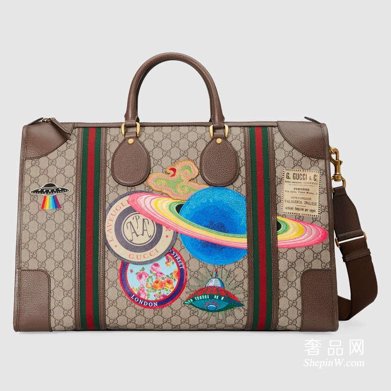 Gucci Courrier柔软GG Supreme高级帆布行李包459291 K9RMT 8343