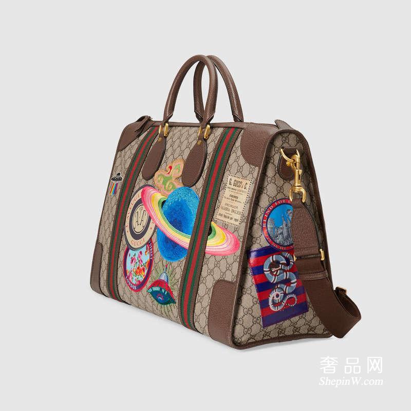 Gucci Courrier柔软GG Supreme高级帆布行李包459291 K9RMT 8343