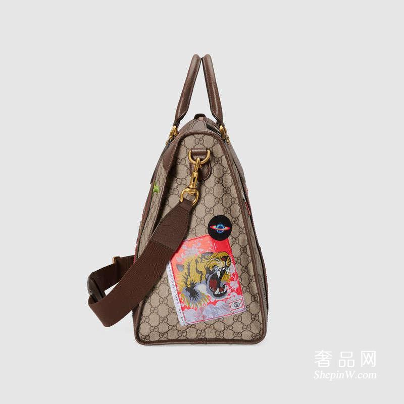 Gucci Courrier柔软GG Supreme高级帆布行李包459291 K9RMT 8343