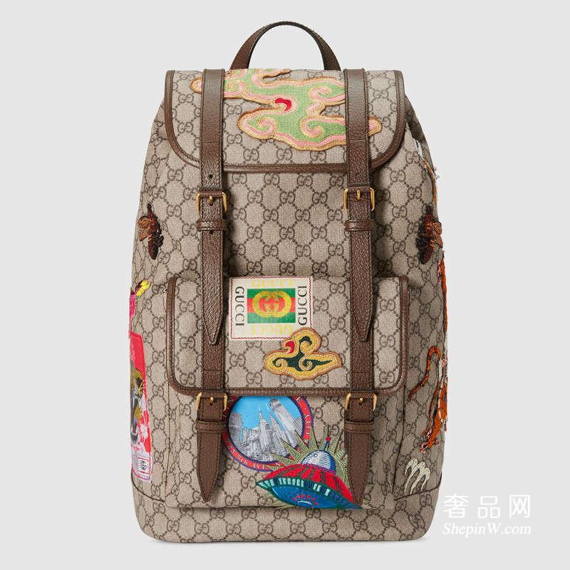 Gucci Courrier柔软GG Supreme帆布背包473869 K9RPT 8414