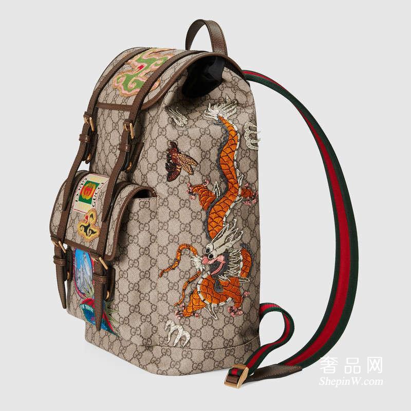 Gucci Courrier柔软GG Supreme帆布背包473869 K9RPT 8414