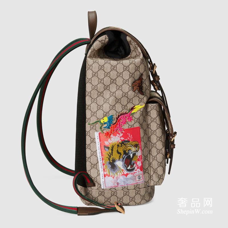 Gucci Courrier柔软GG Supreme帆布背包473869 K9RPT 8414