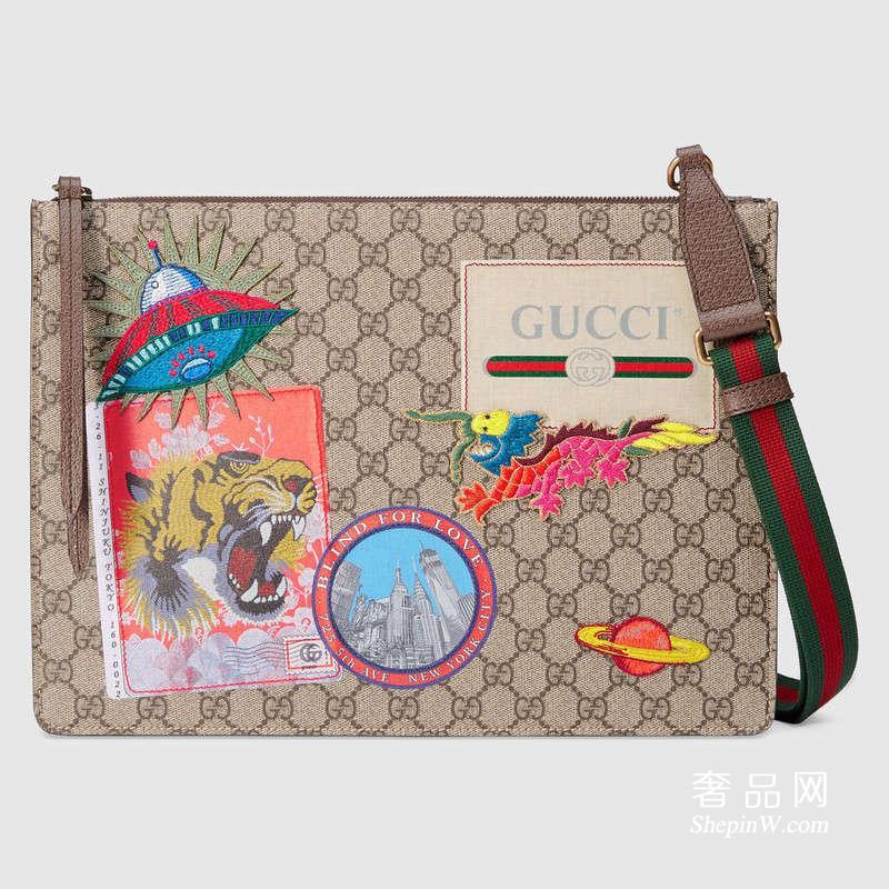 Gucci Courrier GG Supreme帆布邮差包 474083 K9GLT 8967