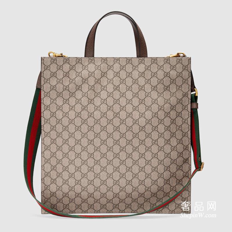 Gucci Courrier柔软GG Supreme帆布购物袋 474084 K9RNT 8967