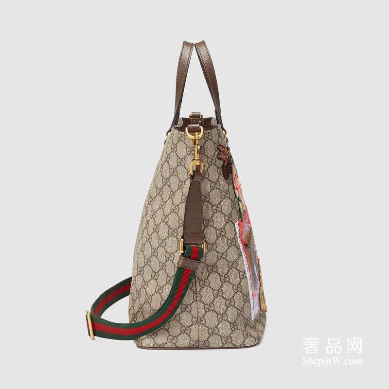 Gucci Courrier系列柔软GG Supreme 购物袋474085 K9RNT 8967