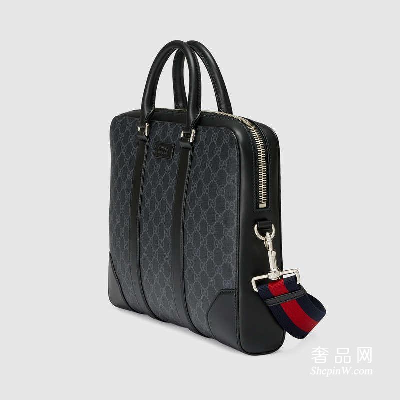 gucci古驰 GG Supreme高级人造革公文包474135 K5RLN 1095