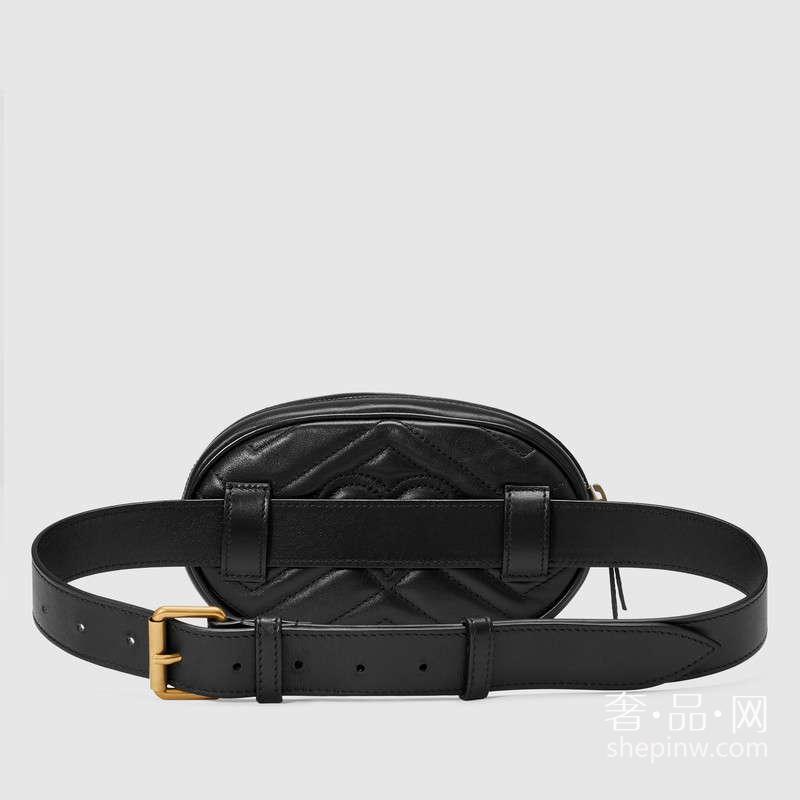 Gucci GG Marmont matelassé真皮腰包 476434 DSVRT 1000