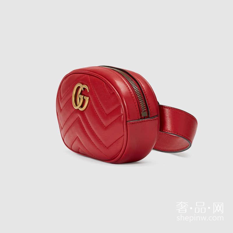 Gucci GG Marmont matelassé真皮腰包476434 DSVRT 6433