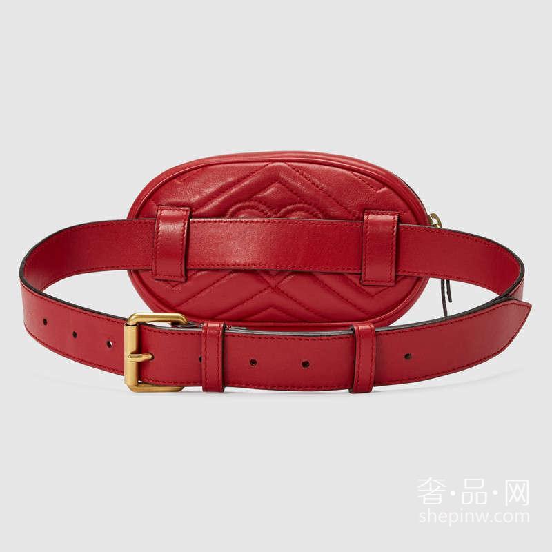 Gucci GG Marmont matelassé真皮腰包476434 DSVRT 6433