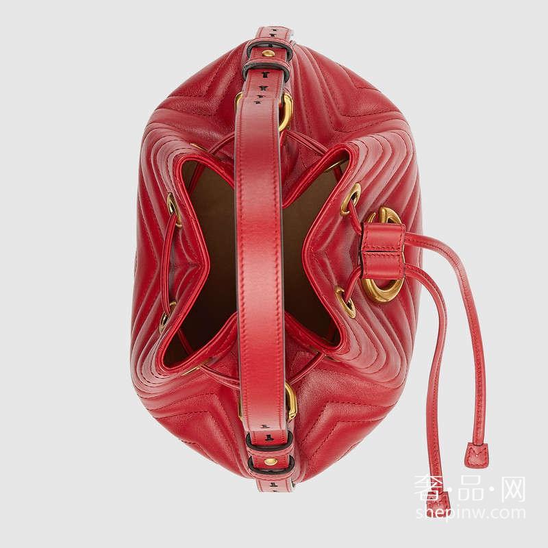 Gucci GG Marmont绗缝真皮人形花纹 水桶包 476674 D8GET 8227
