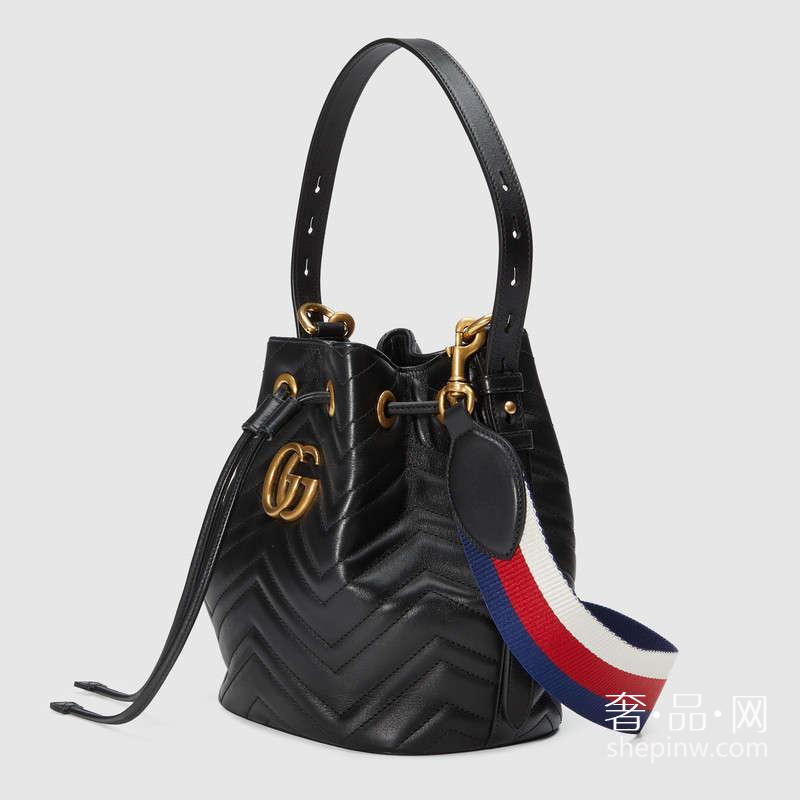 Gucci GG Marmont绗缝真皮水桶包 476674 D8GET 8975