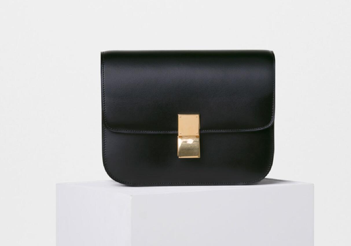 Celine 赛琳 CLASSIC中号黑色抛光小牛皮手袋