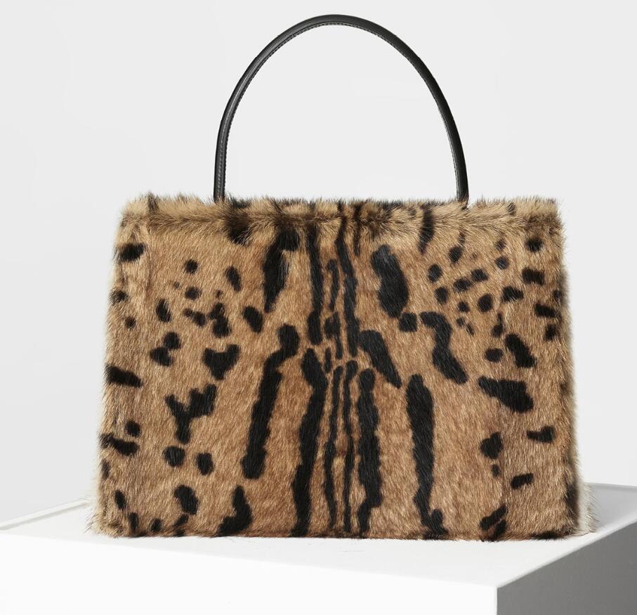 Celine 赛琳 CLASP中号印花皮草和小牛皮手袋