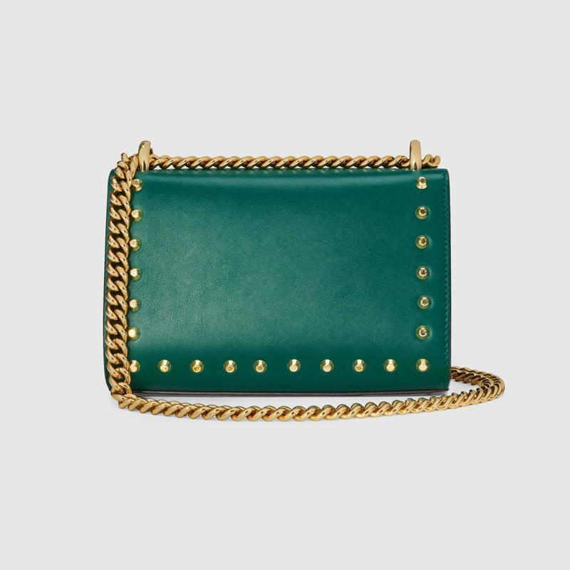 Gucci官网 Padlock祖母绿真皮肩背包 432182 DLXDG 3175