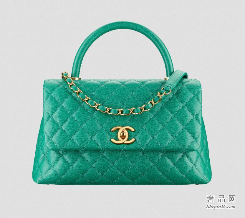 香奈儿chanel coco handle bag 口盖包 绿色