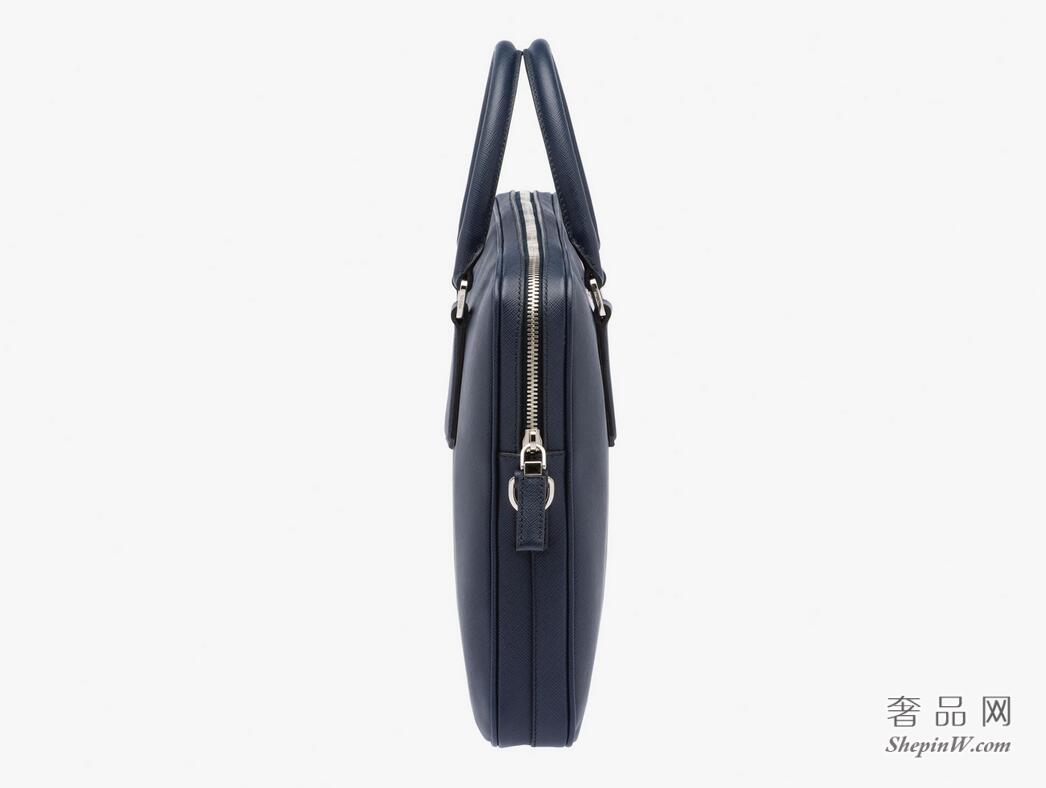 Prada Saffiano 皮革波罗的海蓝公文包2VE368_9Z2_F0216