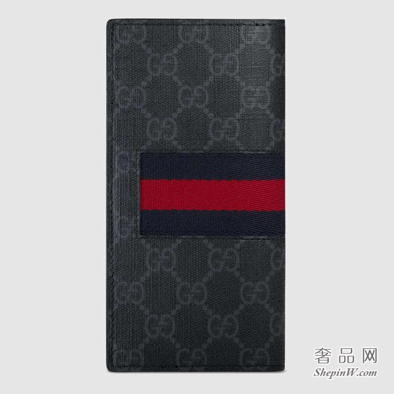 Gucci GG Supreme高级人造帆布织带长皮夹408836 KHN4N 1095