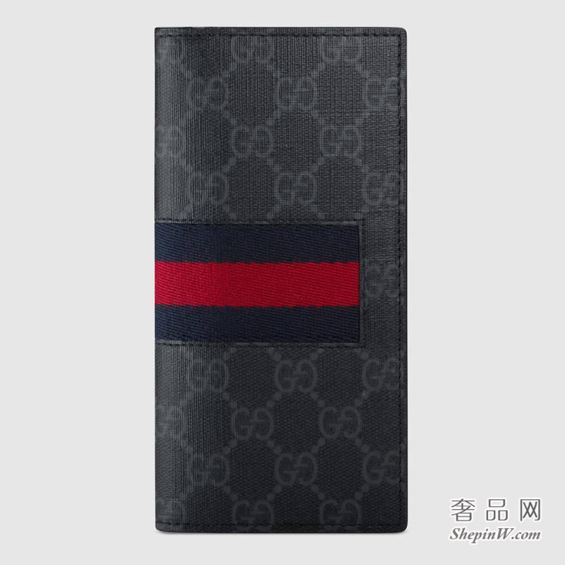 Gucci GG Supreme高级人造帆布织带长皮夹408836 KHN4N 1095