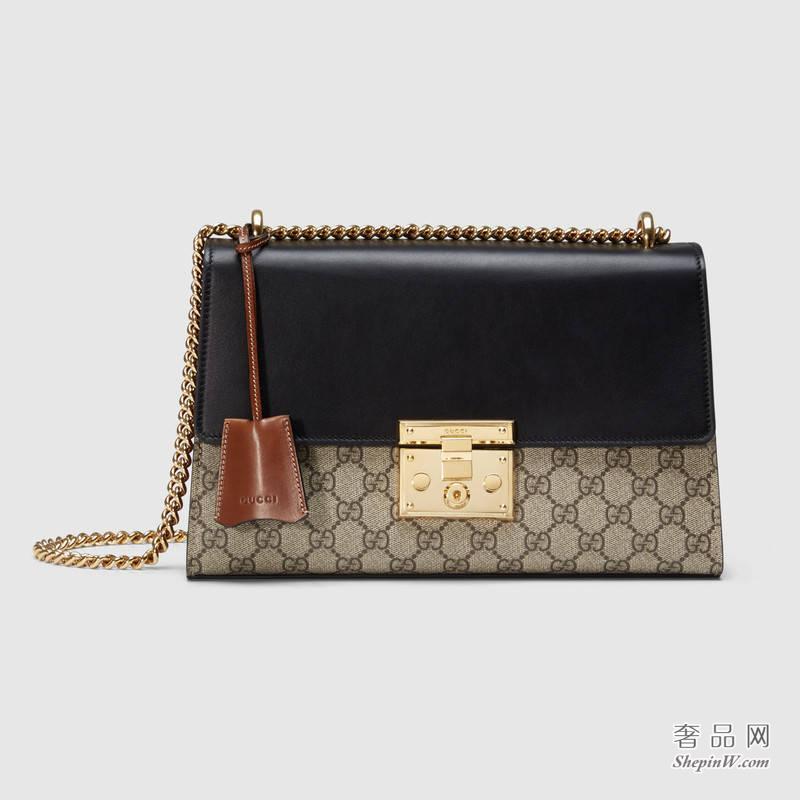 Gucci Padlock GG Supreme 肩背包409486 KLQJG 9785