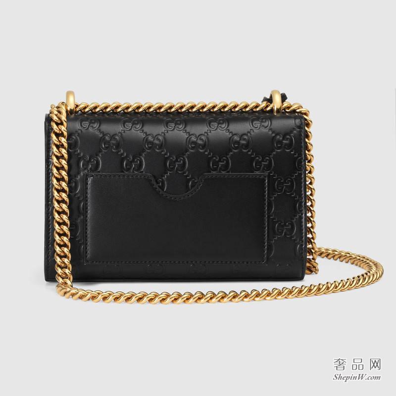 Gucci Padlock Gucci Signature 黑色肩背包409487 CWC1G 1000