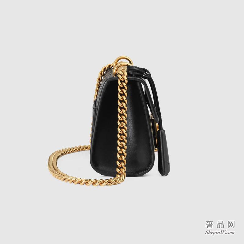 Gucci Padlock Gucci Signature 黑色肩背包409487 CWC1G 1000