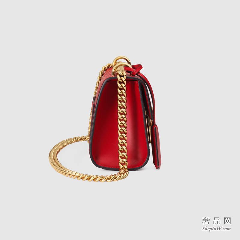 Gucci Padlock Gucci Signature 芙蓉红肩背包409487 CWC1G 6433