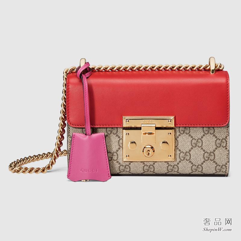 Gucci Padlock GG Supreme高级人造革肩背包409487 KLQIG 9784