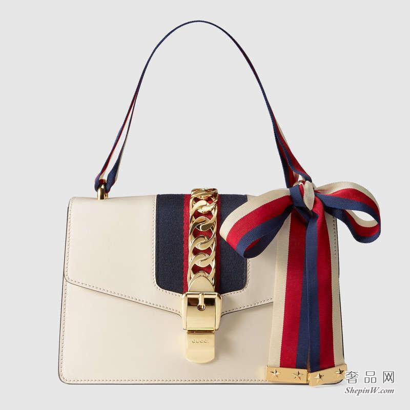 Gucci Sylvie 真皮肩背包 421882 CVLEG 8605