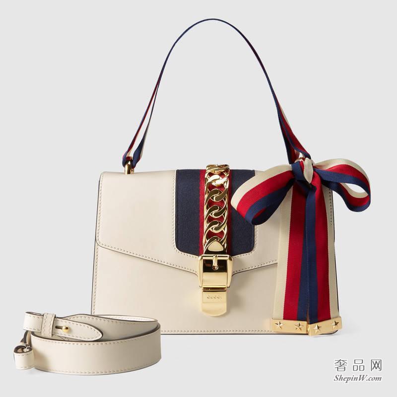 Gucci Sylvie 真皮肩背包 421882 CVLEG 8605