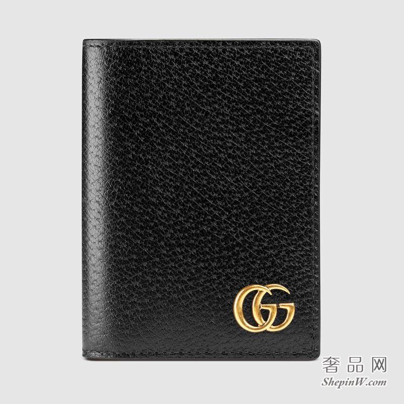 古驰Gucci GG Marmont真皮折叠卡片夹 428737 DJ20T 1000