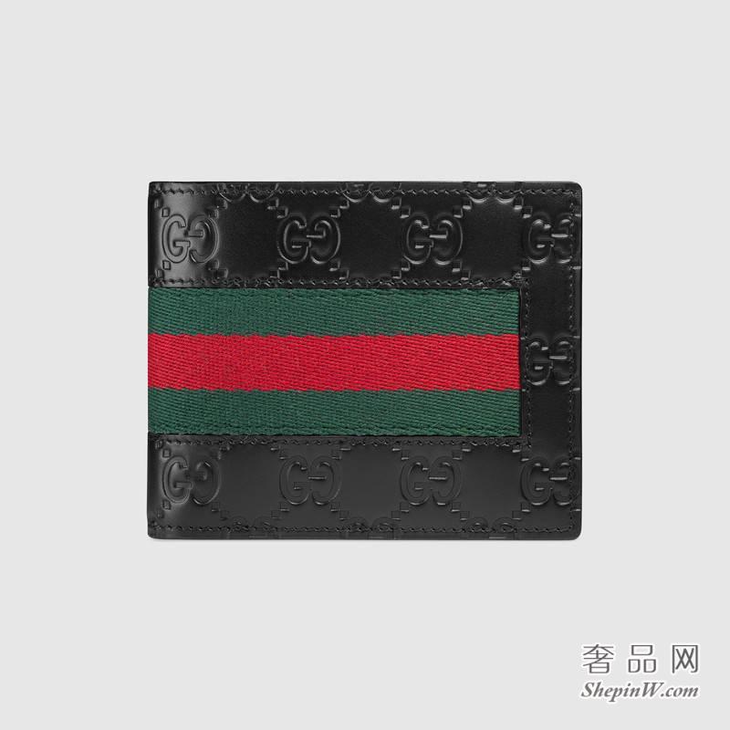 古驰 Gucci Signature织带皮夹459140 CWCLN 1060