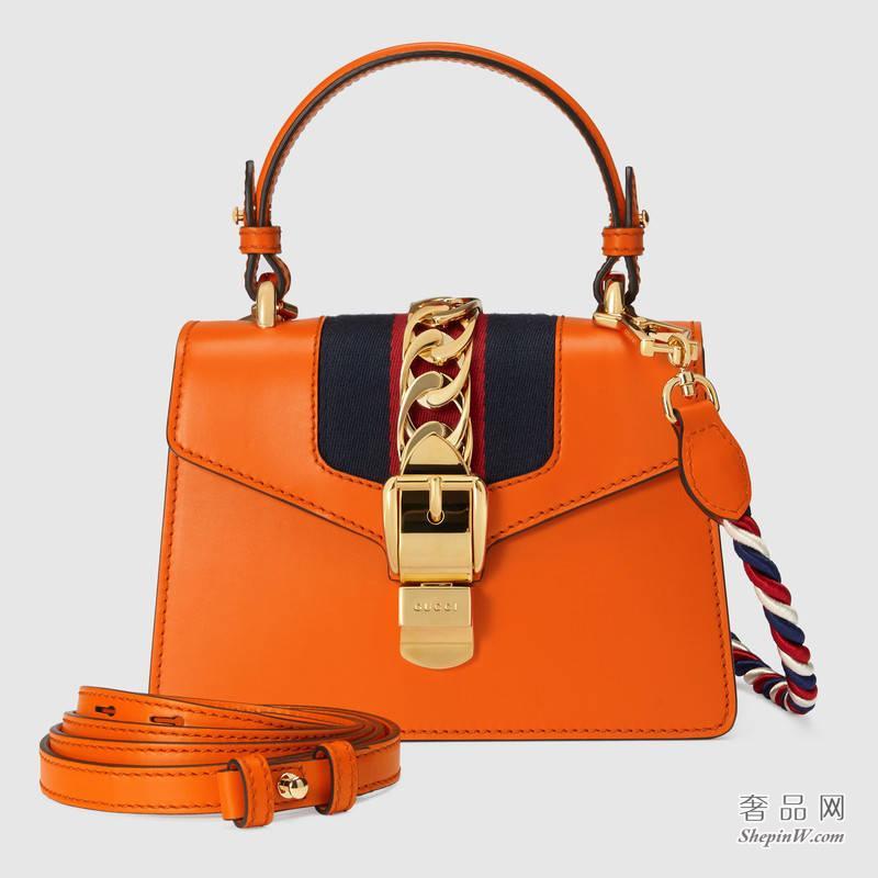 Gucci Sylvie真皮迷你手袋 470270 D4ZAG 7574