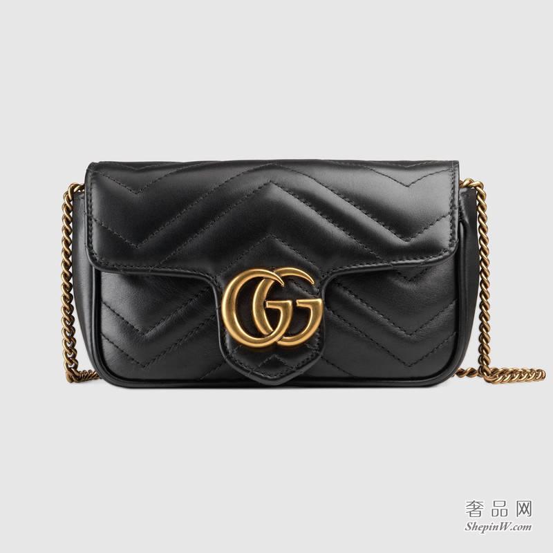 Gucci GG Marmont绗缝真皮超迷你手袋476433 DSVRT 1000