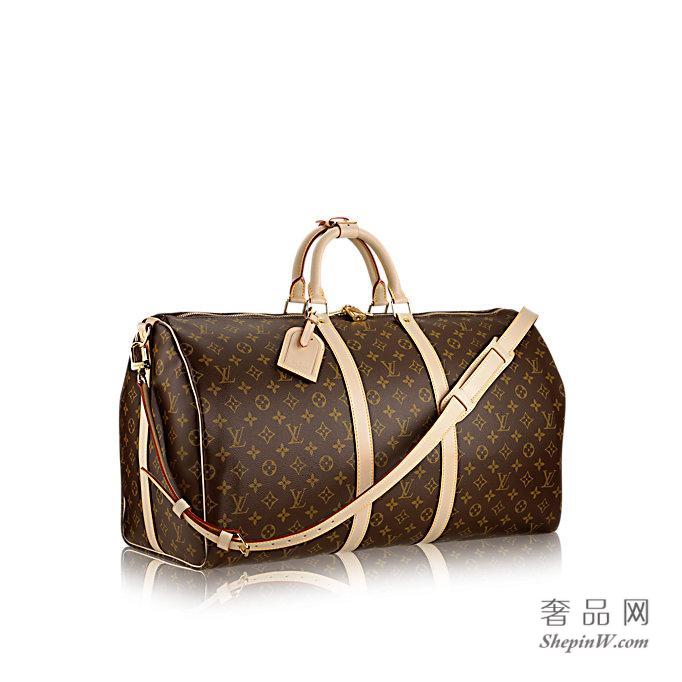 路易威登 KEEPALL 55 旅行袋（配肩带）M41414