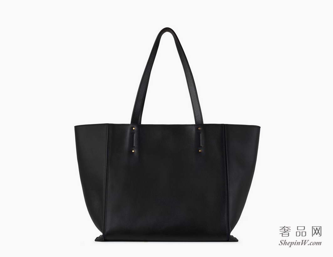 Chloé Milo中号black购物包 饰以皮革流苏 光滑小牛皮和麂皮小牛皮