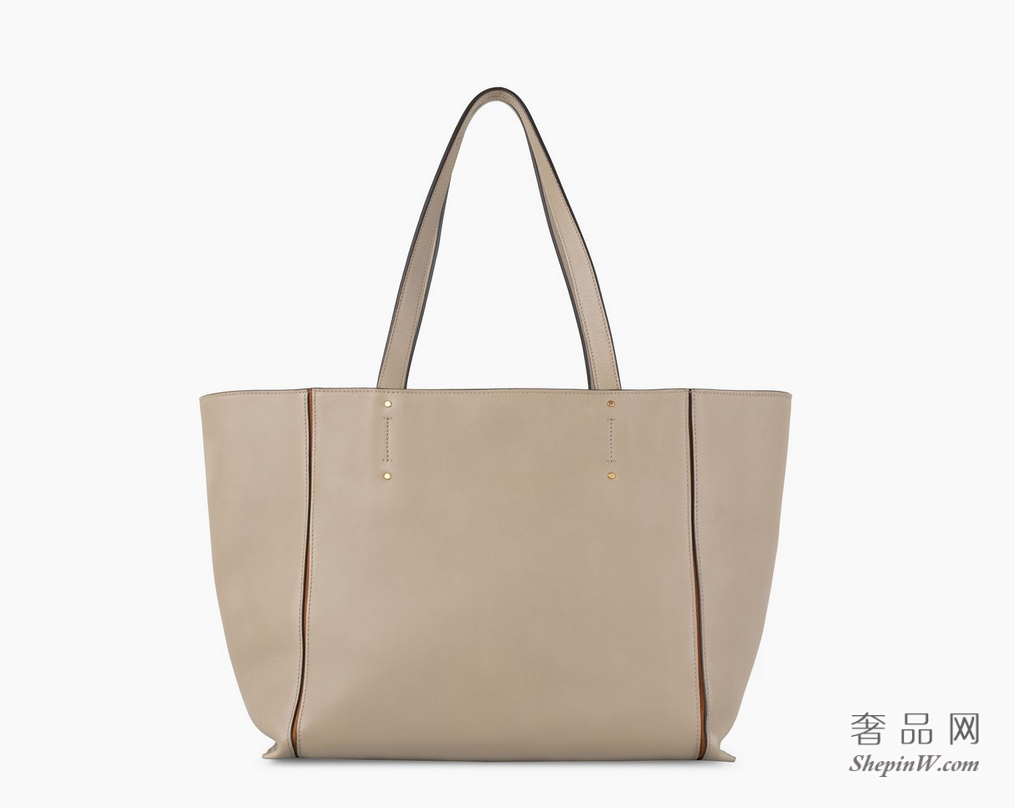 Chloé Milo中号购物包 motty grey光滑小牛皮和麂皮小牛皮 饰流苏