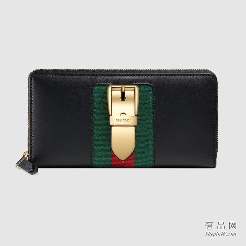 gucci Sylvie真皮全拉链式皮夹 476083 CWLSG 1060