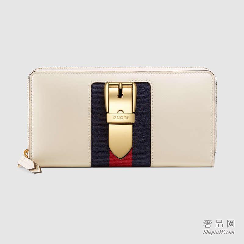 gucci Sylvie真皮全拉链式皮夹 476083 CWLSG 8454