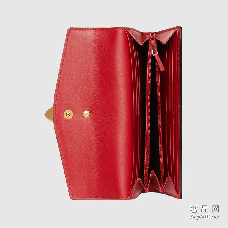 gucci Sylvie真皮长款皮夹 476084 CWLSG 6473