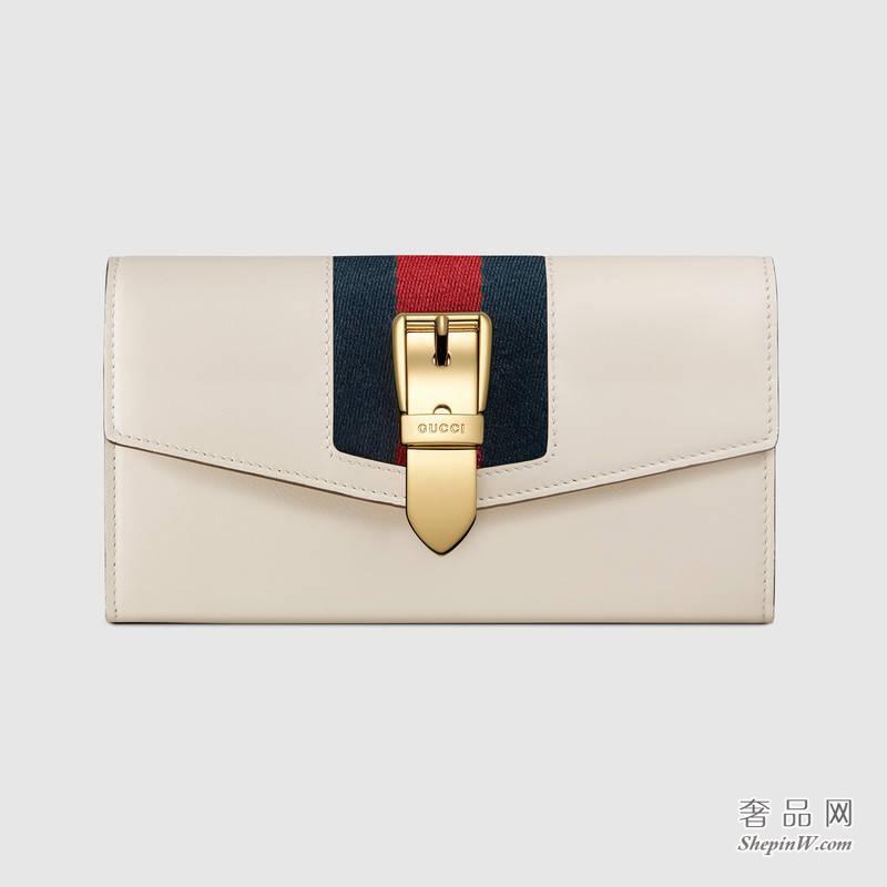 gucci Sylvie真皮长款皮夹 476084 CWLSG 8454