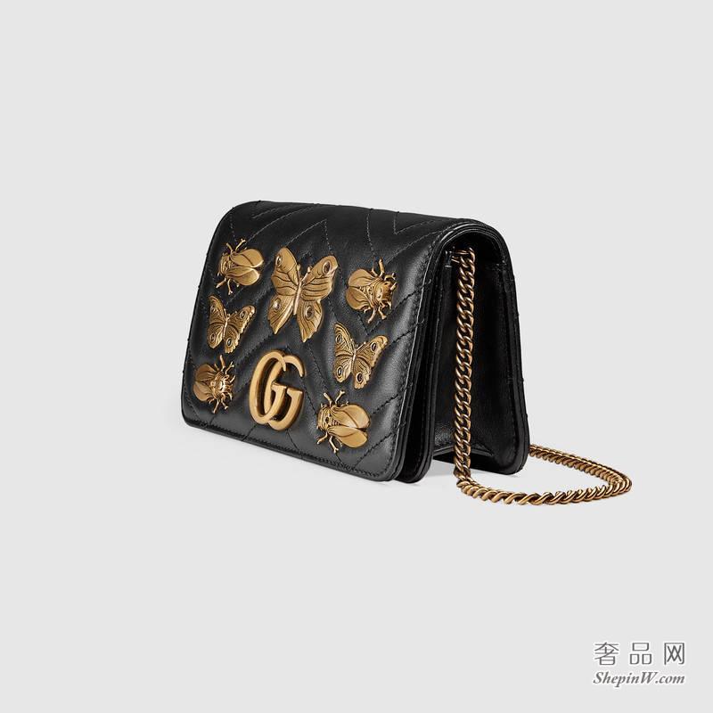 gucci GG Marmont动物造型铆钉迷你手袋 488426 D8GZT 1000