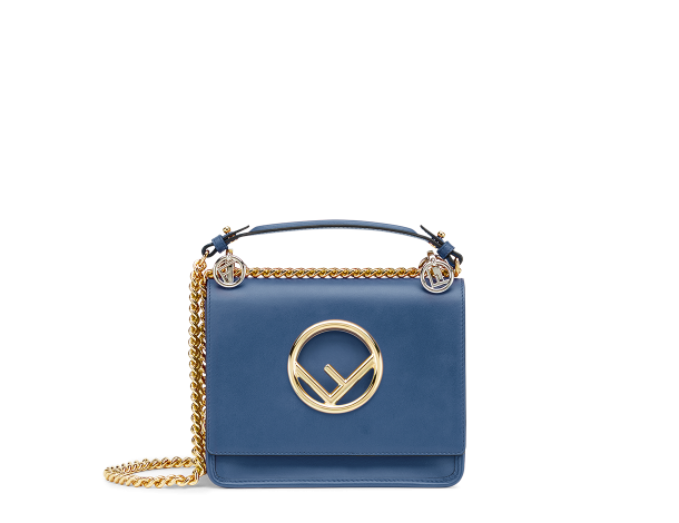 Fendi KAN I LOGO深蓝色手袋中号MINI