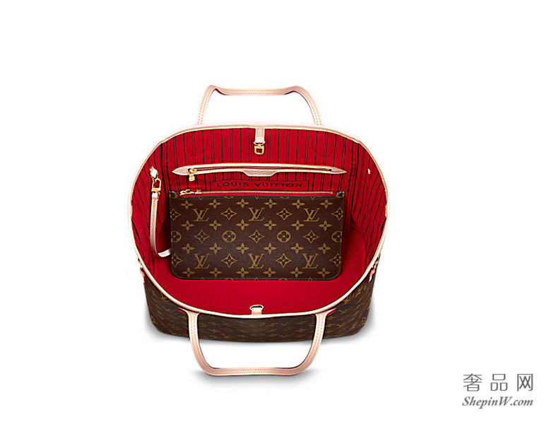 路易威登 Neverfull 中号手袋 M41177  樱桃红