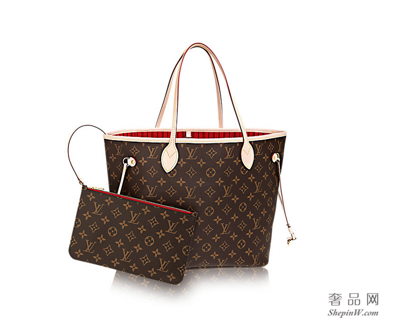 路易威登 Neverfull 中号手袋 M41177  樱桃红