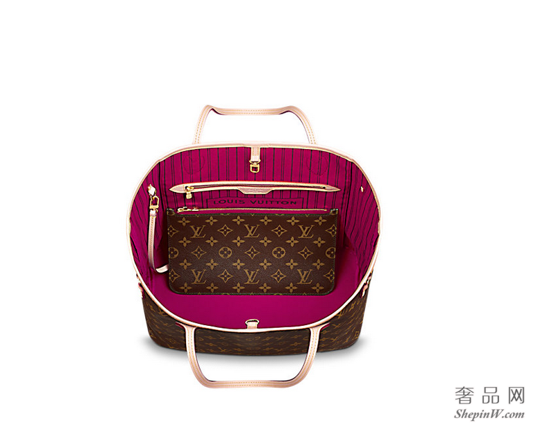 路易威登 Neverfull 中号手袋 M41178 牡丹粉