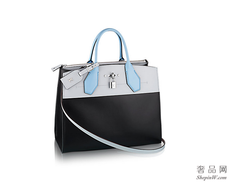 louis vuitton  City Steamer 中号手袋 M42435 Noir Bleu