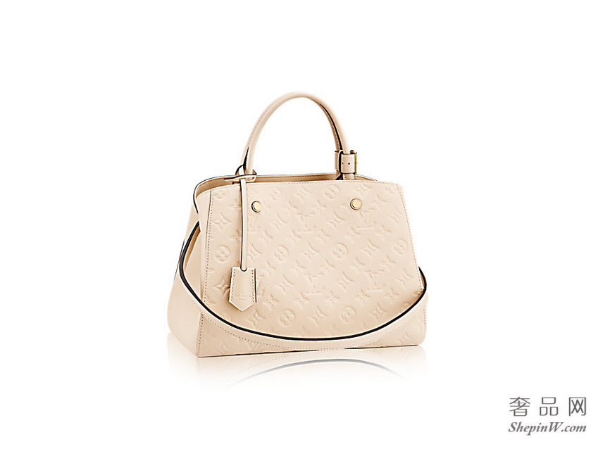 louis vuitton Empreinte 皮革Montaigne中号手袋M44061奶白色