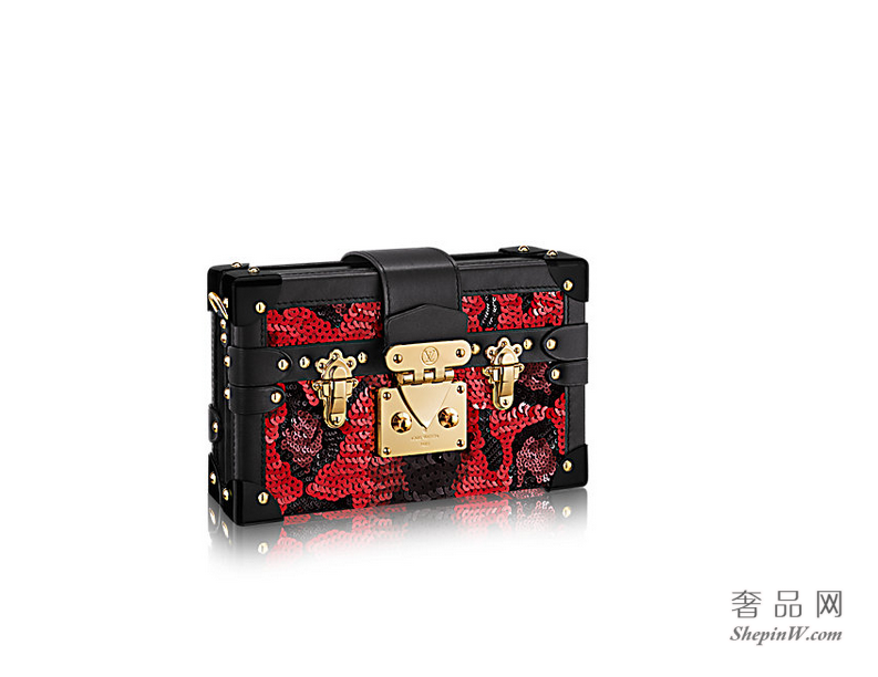 路易威登LOUIS VUITTON Petite Malle 手袋 M54039 亮片的缎面包身