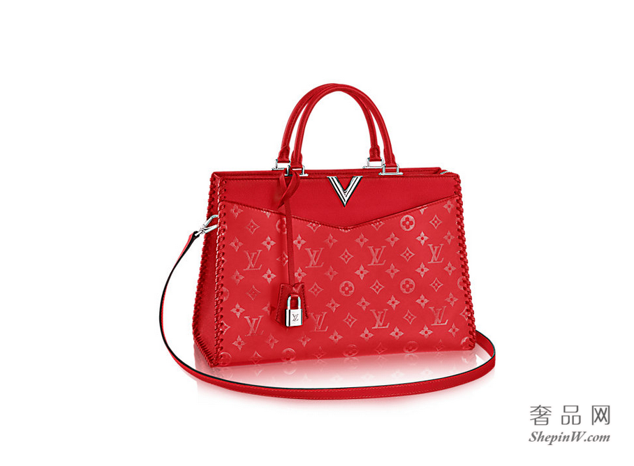 路易威登LOUIS VUITTON  Very Tote 拉链手袋 M54146红宝石色/榛子色